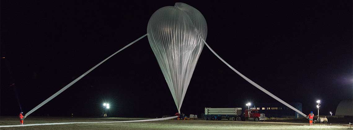 Ballon lancé lors de la campagne Strato Science 2014