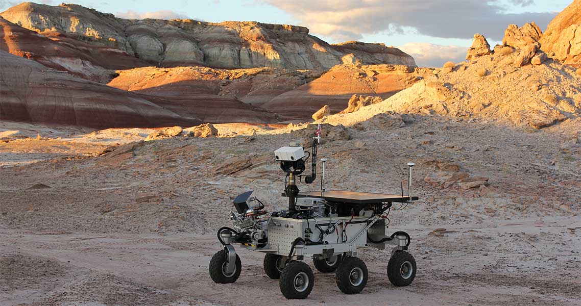 Le rover MESR dans le désert de l'Utah