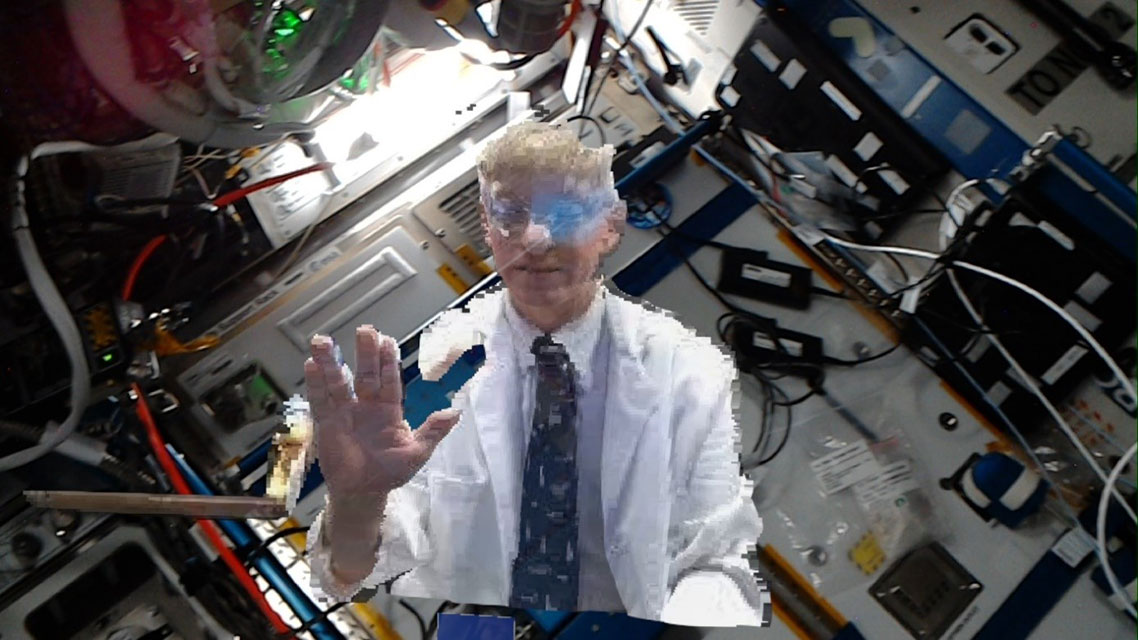 Doctor Josef Schmid holoported to the ISS