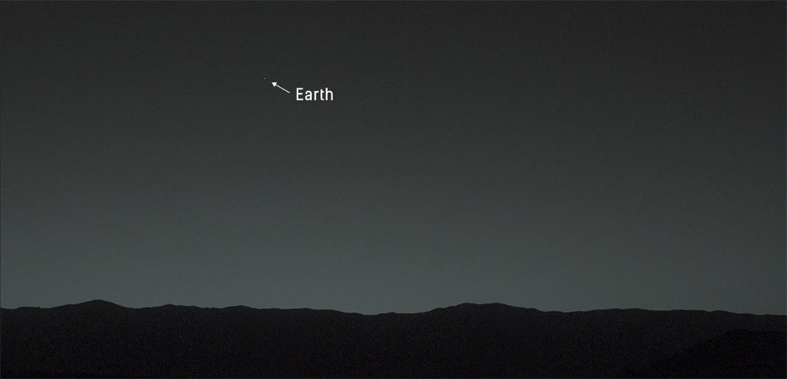 The Mars rover Curiosity took a photo of our home planet from the surface of Mars