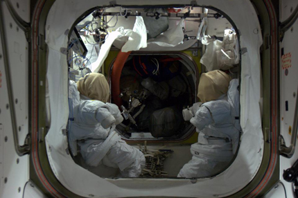 Two spacesuits