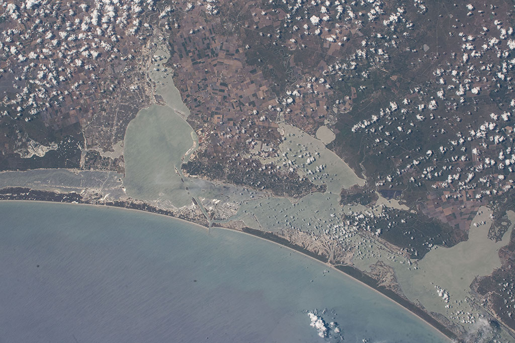Zone humide au refuge faunique national Aransas. (Source : NASA.)