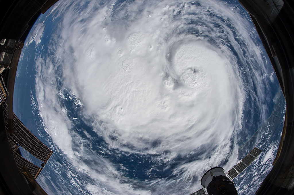 L'ouragan Harvey dans le Golfe du Mexique. (Source : NASA.)