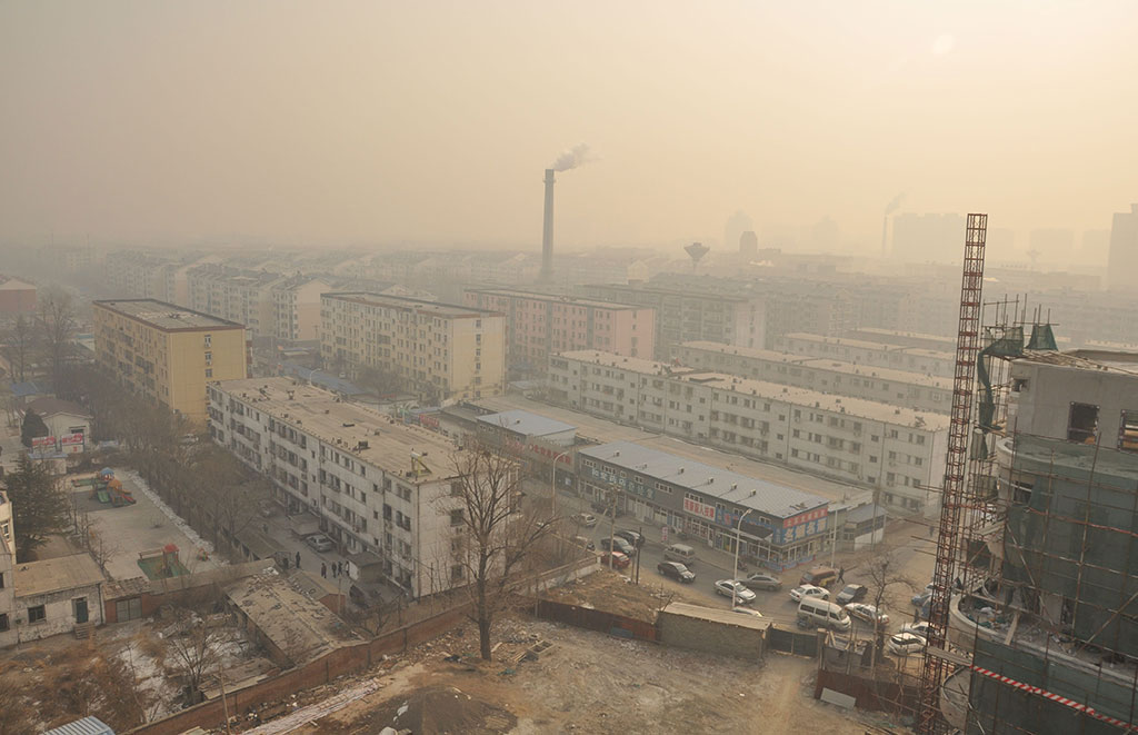 Pollution de l'air à Pékin. (Source : Chris Aston.)