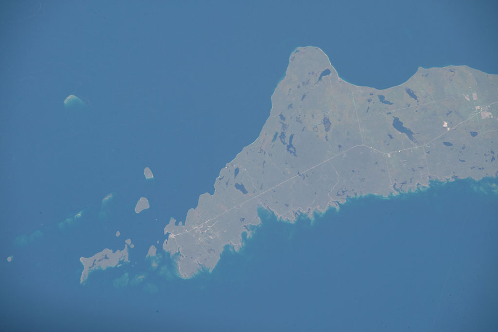 Le Parc marin national Fathom Five se trouve dans la baie georgienne dans le lac Huron. (Source : Agence spatiale canadienne/NASA.)