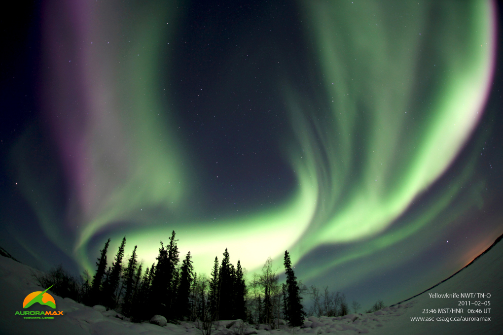 Aurore boréale prise au-dessus de Yellowknife, T.N-O.