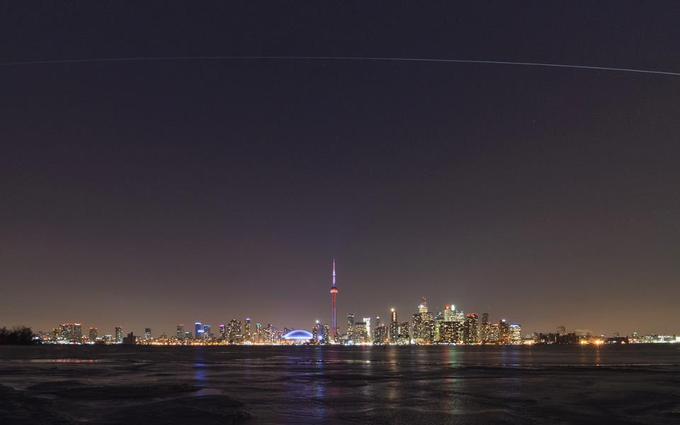 The International Space Station shoots over Toronto