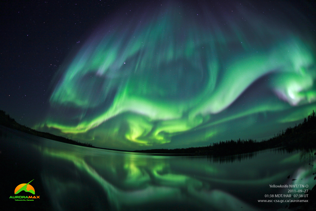 Image d'une aurore boréale prise au-dessus de Yellowknife, T.N-O.