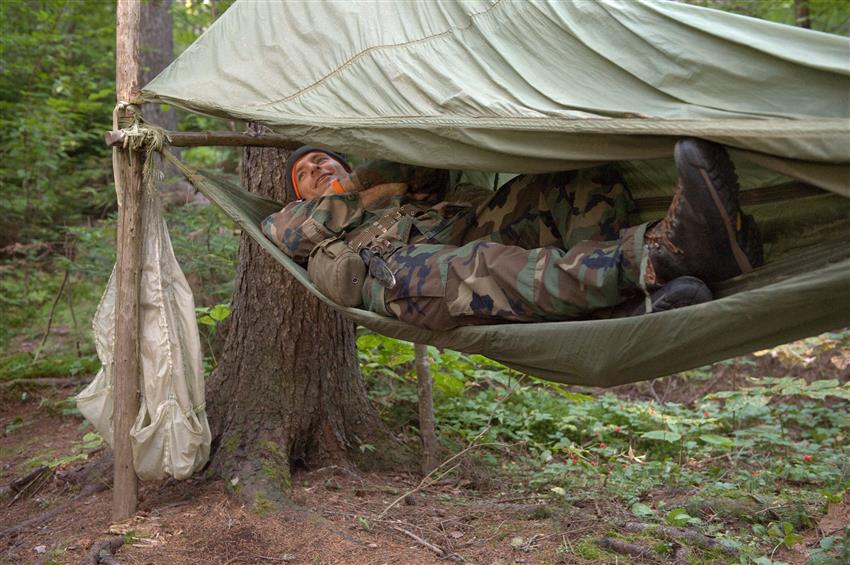 David Saint-Jacques during a land survival training