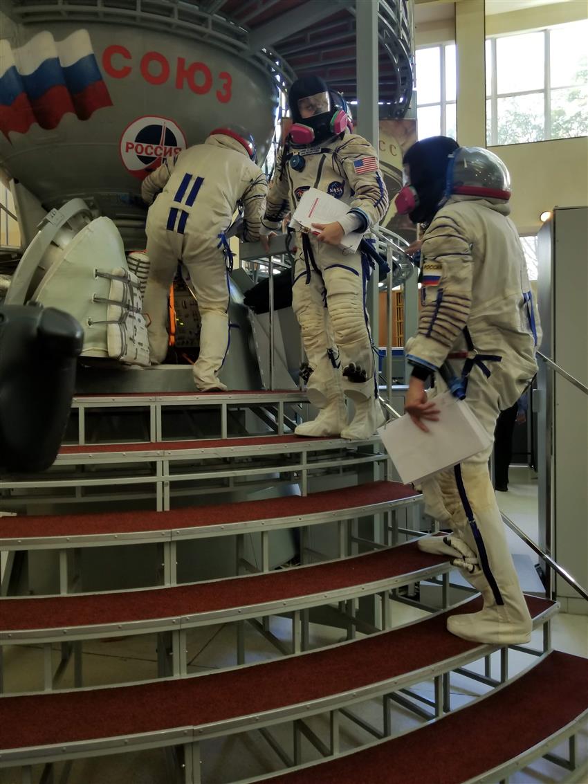 Photo of Canadian Space Agency astronaut David Saint-Jacques training in Russia