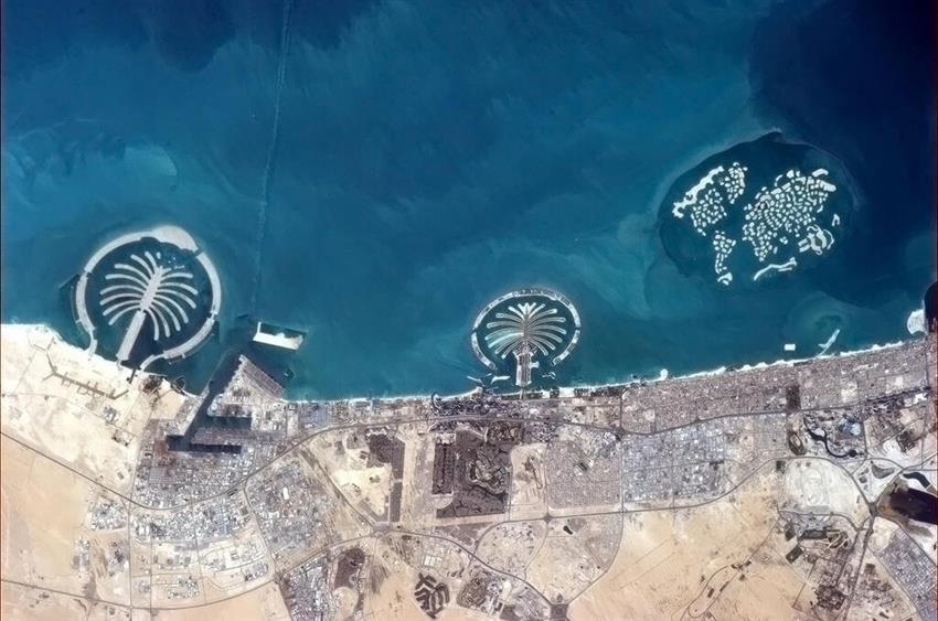 The islands of Dubai seen from the ISS