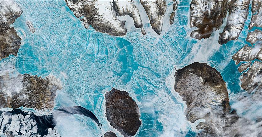 Image satellitaire de la baie Norwegian au Nunavut