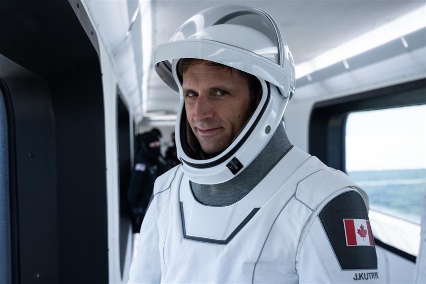 Joshua in his space suit and helmet. 