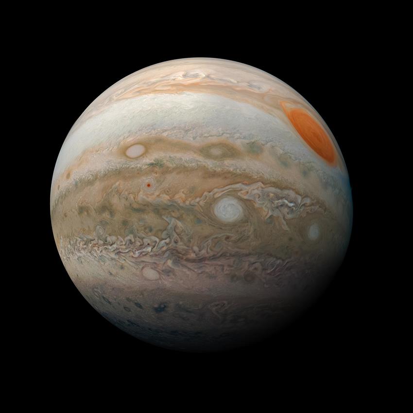 A multitude of storms raging in Jupiter's southern hemisphere