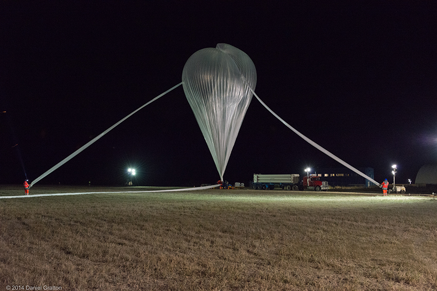Stratospheric balloon launched from the base in Timmins, Ontario