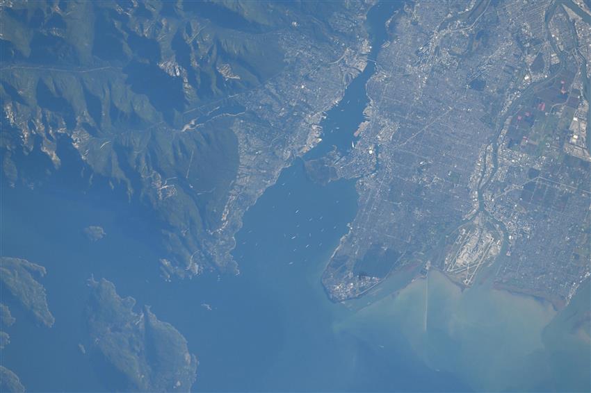 The Vancouver area as seen from space, captured from the International Space Station.