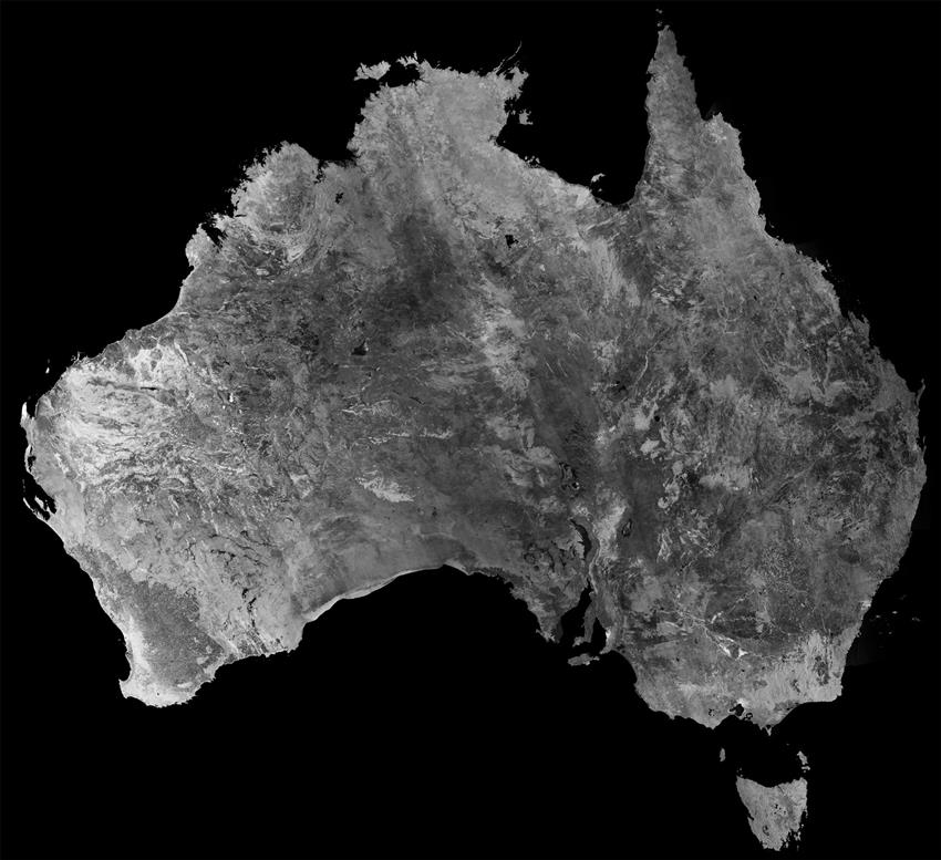 Australia mosaic from RADARSAT-1 satellite images