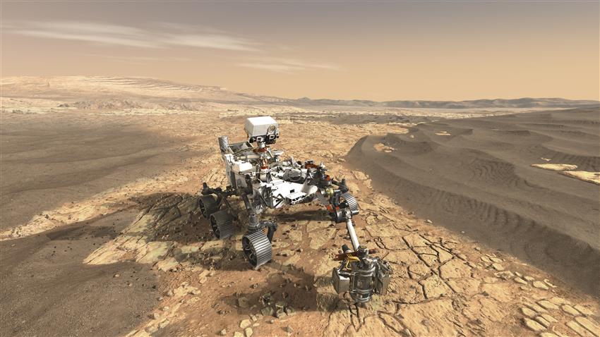 Vue d'artiste du rover Mars 2020 de la NASA