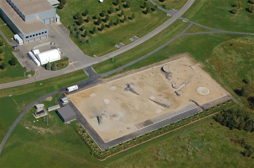 Aerial view of the analogue terrain outside