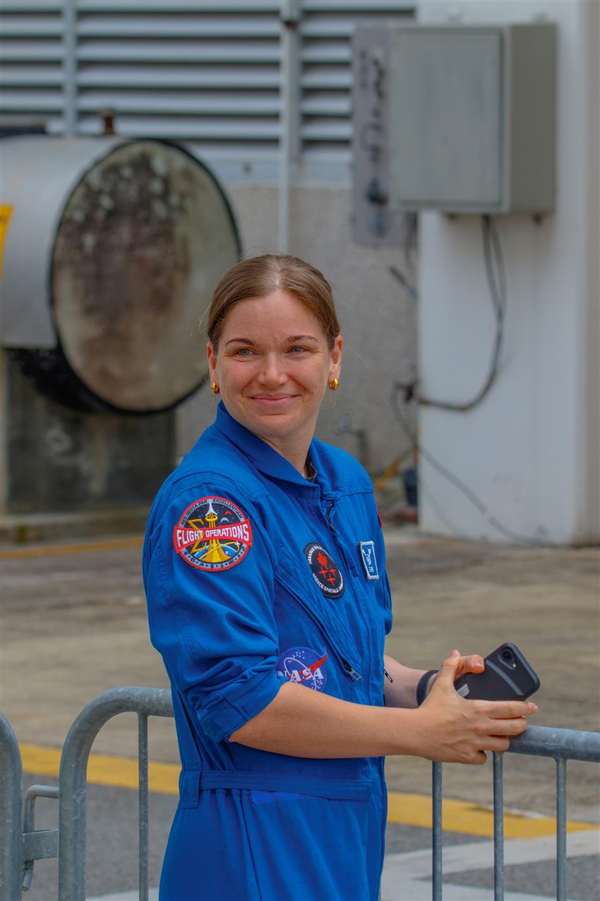Jenni in her flight suit.