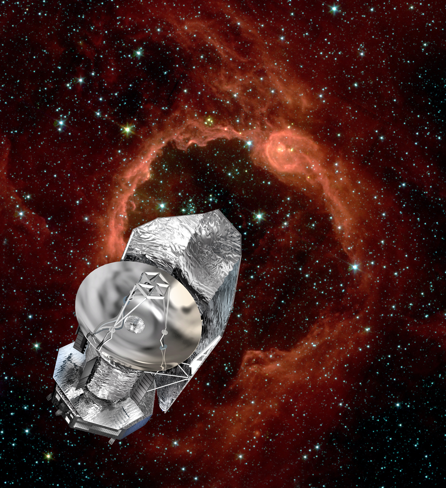 Image artistique de l'Observatoire spatial Herschel
