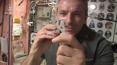 Thumbnail for video: 'Behaviour of water in microgravity'