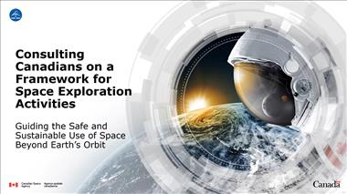 Thumbnail for video: 'Webinar – Consulting Canadians on a framework for future space exploration activities'