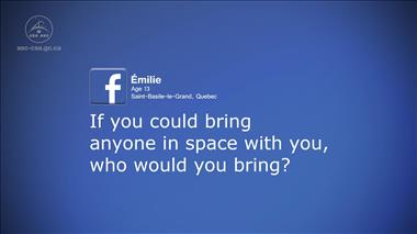 Thumbnail for video: 'Kids’ questions – Part 7: If you could bring anyone in space with you, who would you bring?'