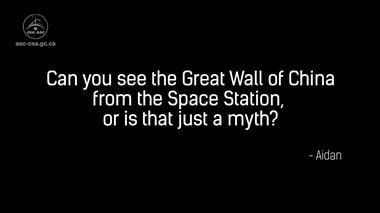 Thumbnail for video 'Great Wall of China - Questions and answers with David Saint-Jacques live from space'