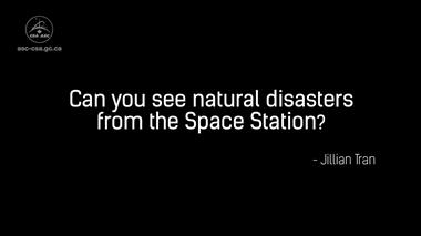 Thumbnail for video 'Natural disasters - Questions and answers with David Saint-Jacques live from space'