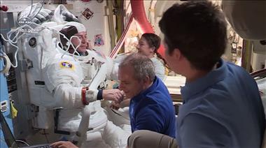 Thumbnail for video: 'The crew prepares for a spacewalk'