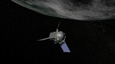 Thumbnail for video 'Animation of OSIRIS-REx collecting a sample from asteroid Bennu'